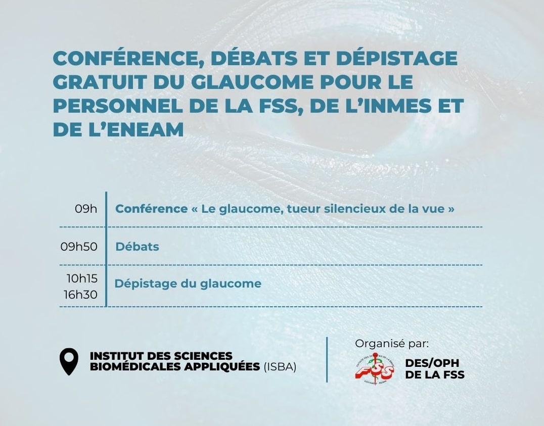 Conférence, débats et dépistage gratuit du glaucome organisé par le DES/PHO - FSS de l'UAC
