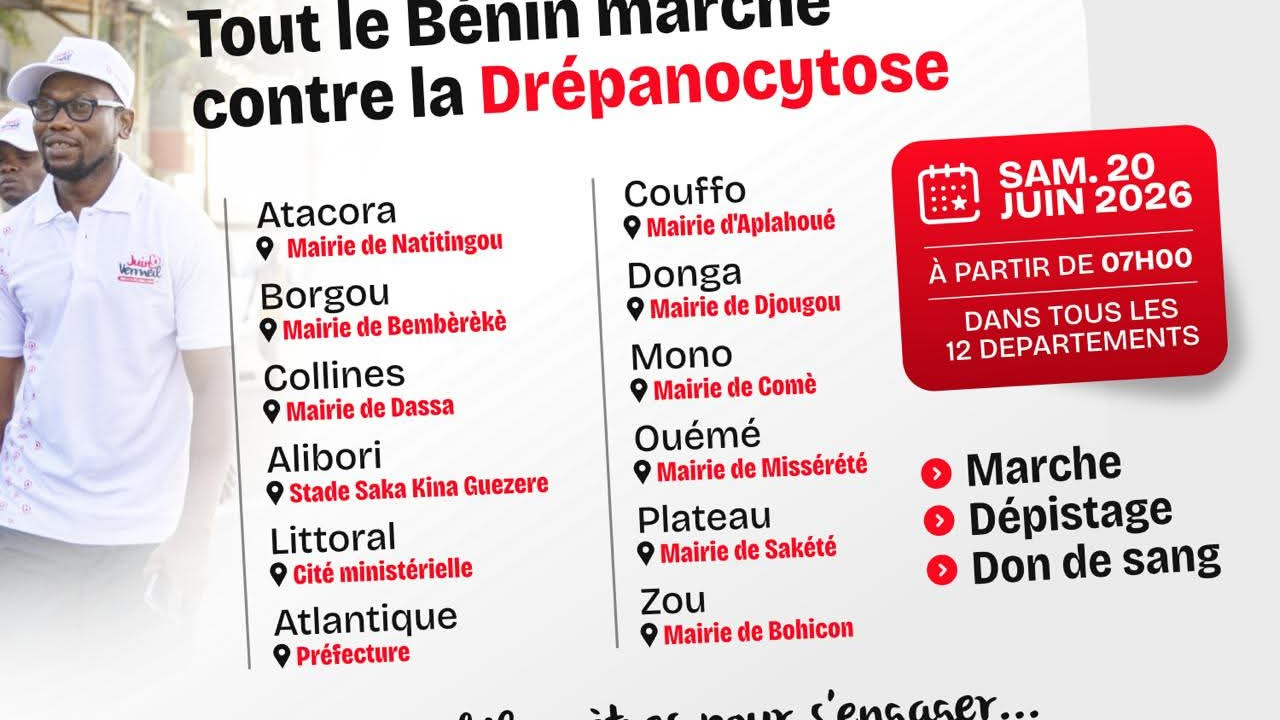 Tout le Bénin marche contre la drépanocytose le 20 juin 2026