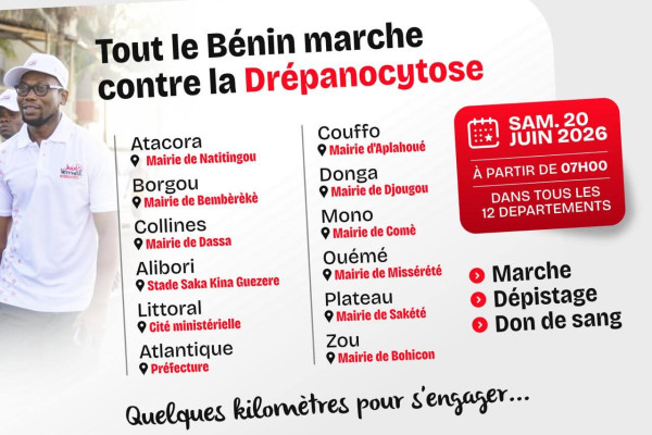 Tout le Bénin marche contre la drépanocytose le 20 juin 2026