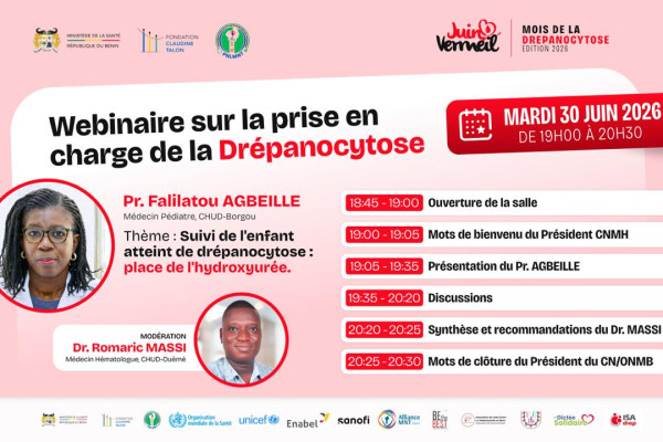 Plus de 200 professionnels et acteurs de santé réunis pour un webinaire national sur la prise en charge de la drépanocytose