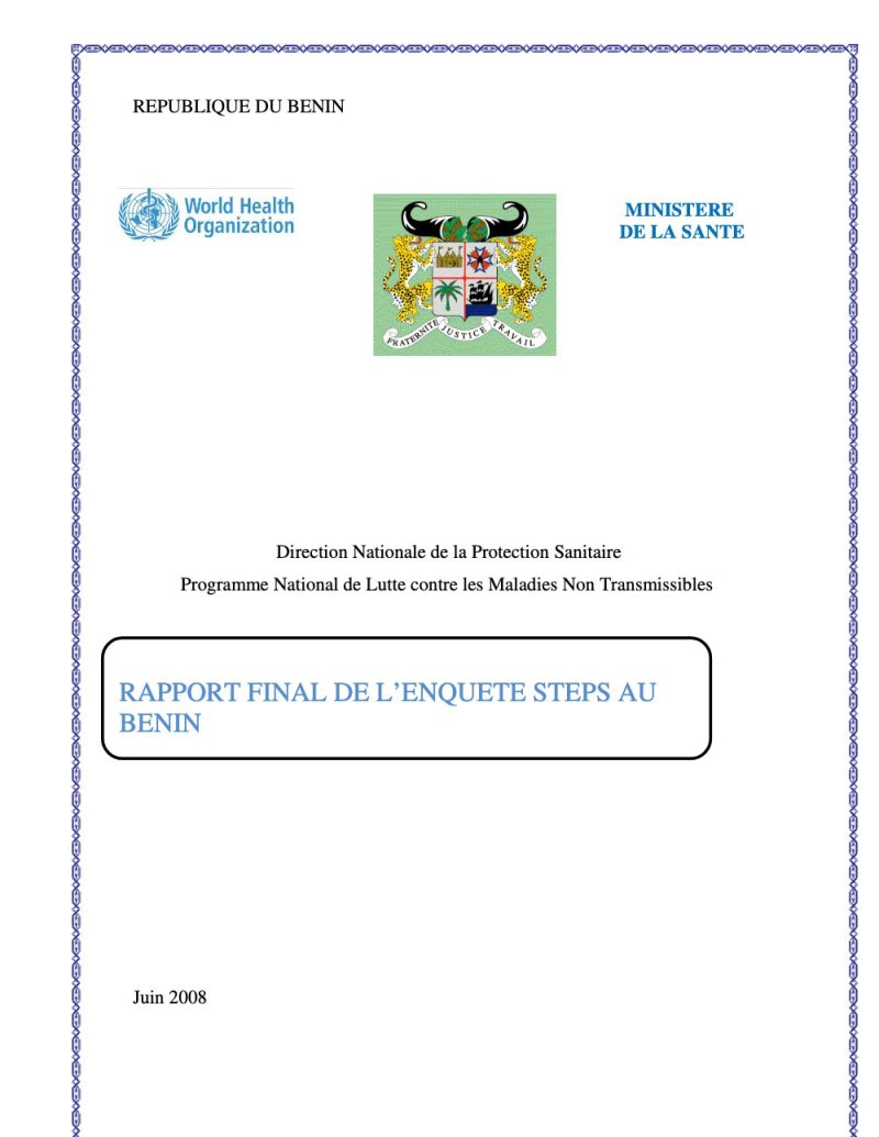 Rapport final de l’enquete steps au benin 2008